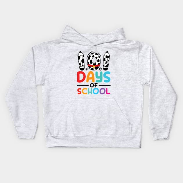 101 Days Of School Dalmatian Dog Kids Hoodie by RiseInspired